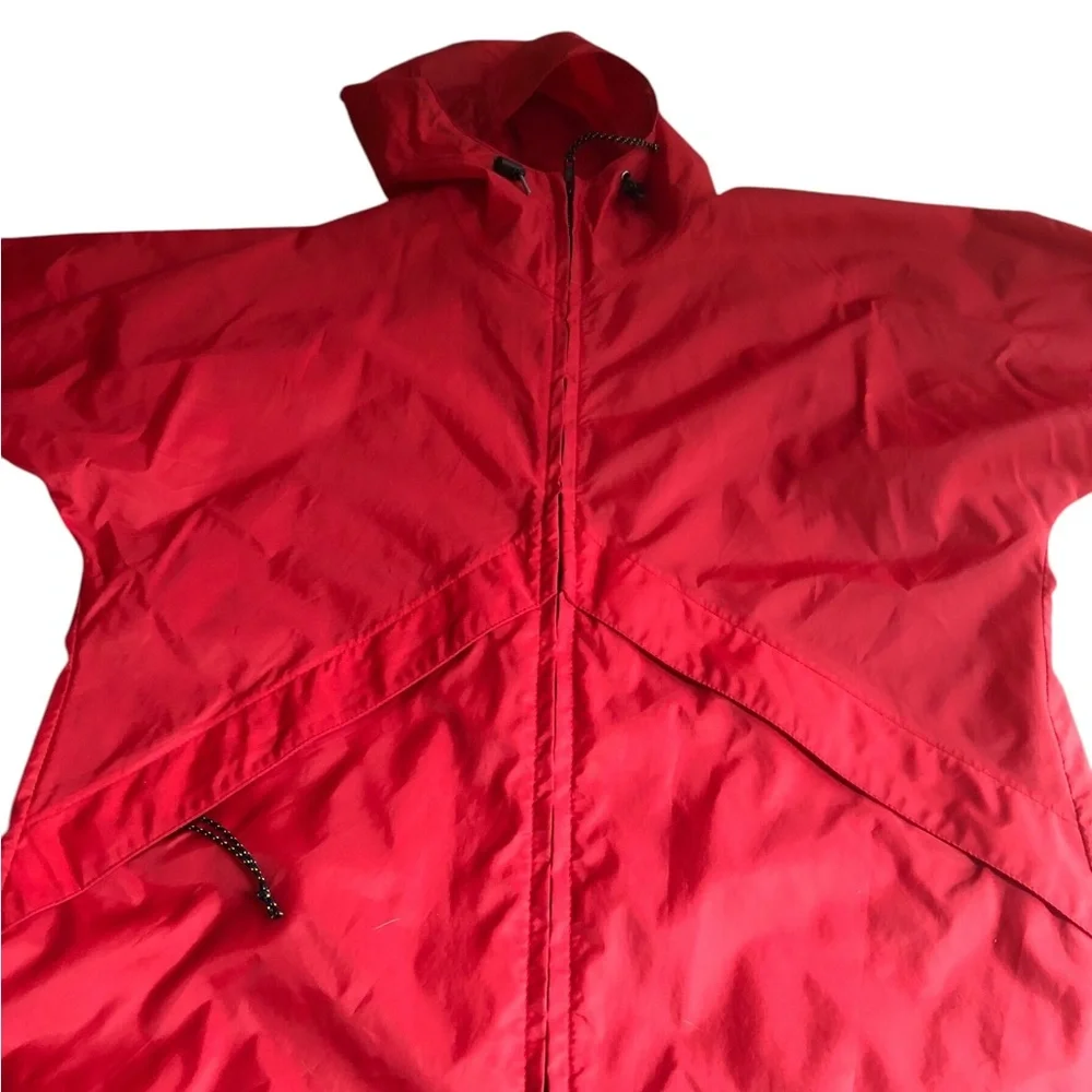 VINTAGE LL Bean‎ JACKET WOMEN’S Small RED NYLON HOODED RAIN COAT